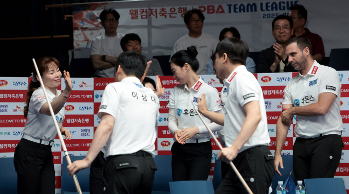 '1R 최하위' 휴온스, 2라운드 각성…우리금융캐피탈 꺾고 PBA 팀리그 2R 선두 등극
