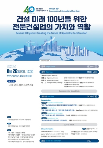 [게시판] 전문건설협회, 창립 40주년 기념 국제세미나