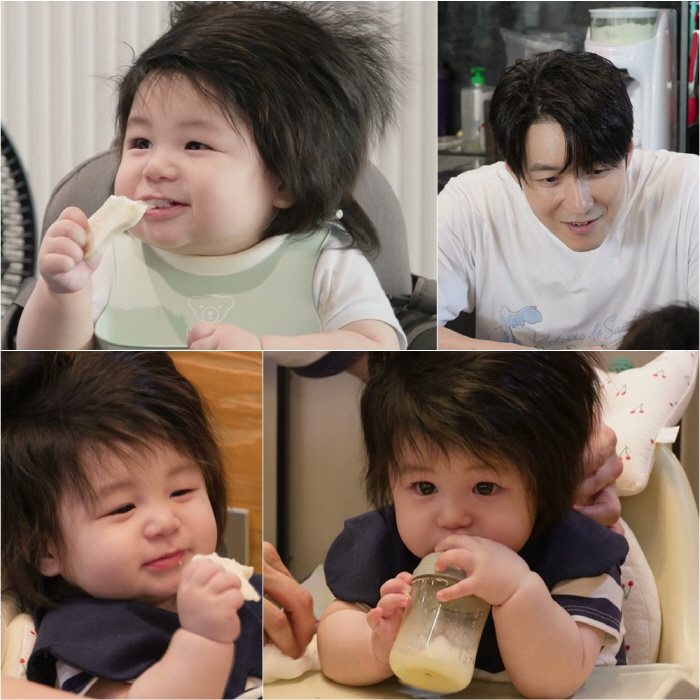 '사야♥'심형탁子, 생후 193일에 '떡뻥' 입문했다…쌀알 같은 앞니 '…