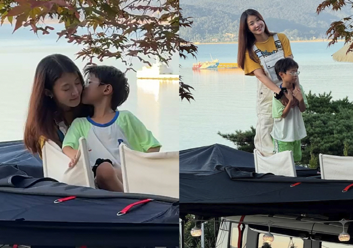 이시영, 임신 7개월에도 아들 위해 만삭 캠핑 "조금 힘들지만 행복"