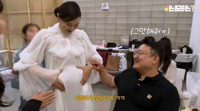 이하늬, 스태프 만류에도..만삭 D라인 내보이며 돌발행동 "그러지마"