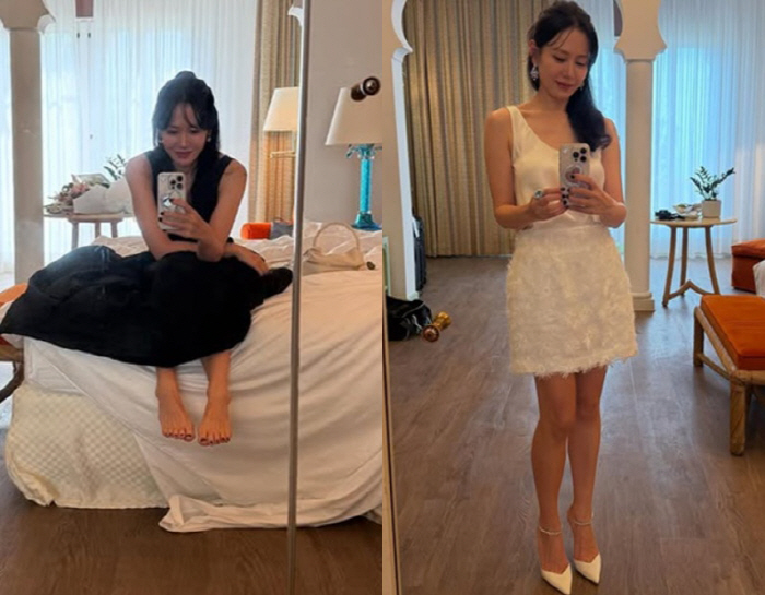 손예진 '발예진' 삭제에도 미소..韓 떠나 "이병헌과 이순간 즐길 것"