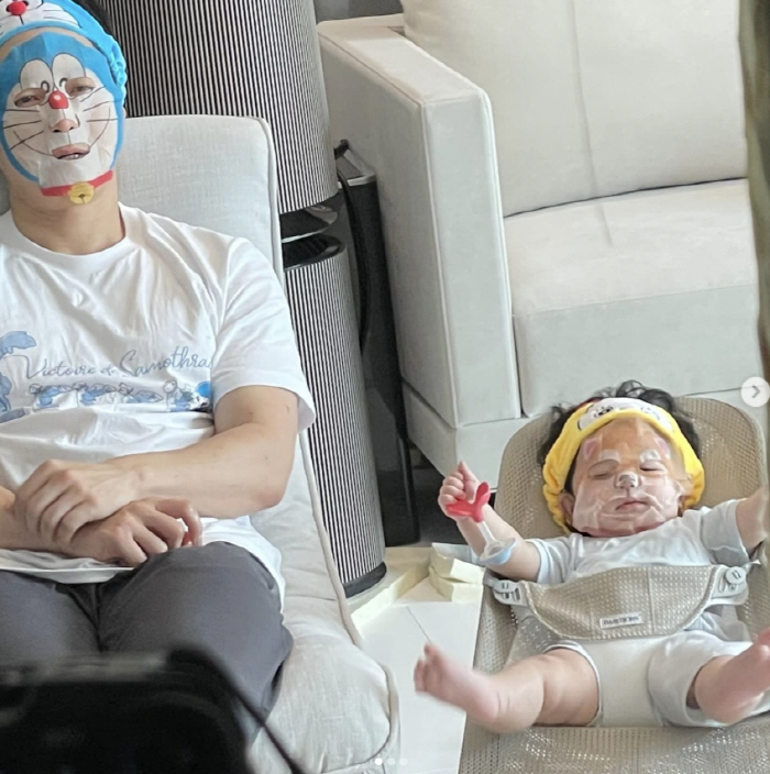 심형탁, 子 하루에 도라에몽 조기교육 "첫 마스크팩까지"