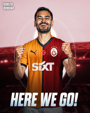 HERE WE GO! 'GOOD BYE' 귄도안…맨시티 또하나의 역사가 끝난다→갈라타사라이 이적 확정