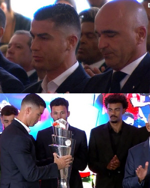 '절친' 네베스 눈물의 연설 '조타 추모' 문신 공개→호날두도 추모행사 참여…