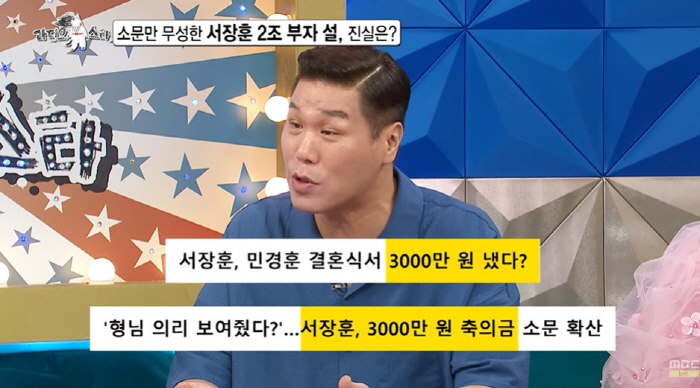 "서장훈, 민경훈 축의금 3000만원 냈다"...끝없는 ‘재산 2조설’에…