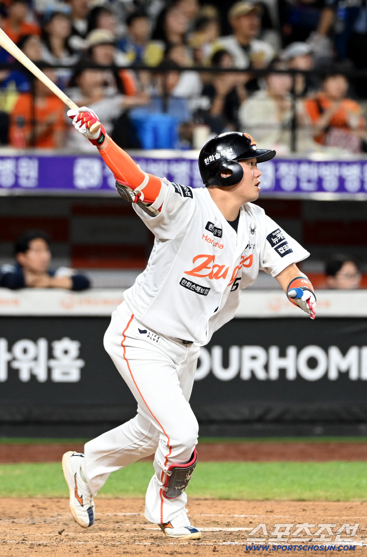[포토] 하주석, 희생플라이로 4대3 역전!