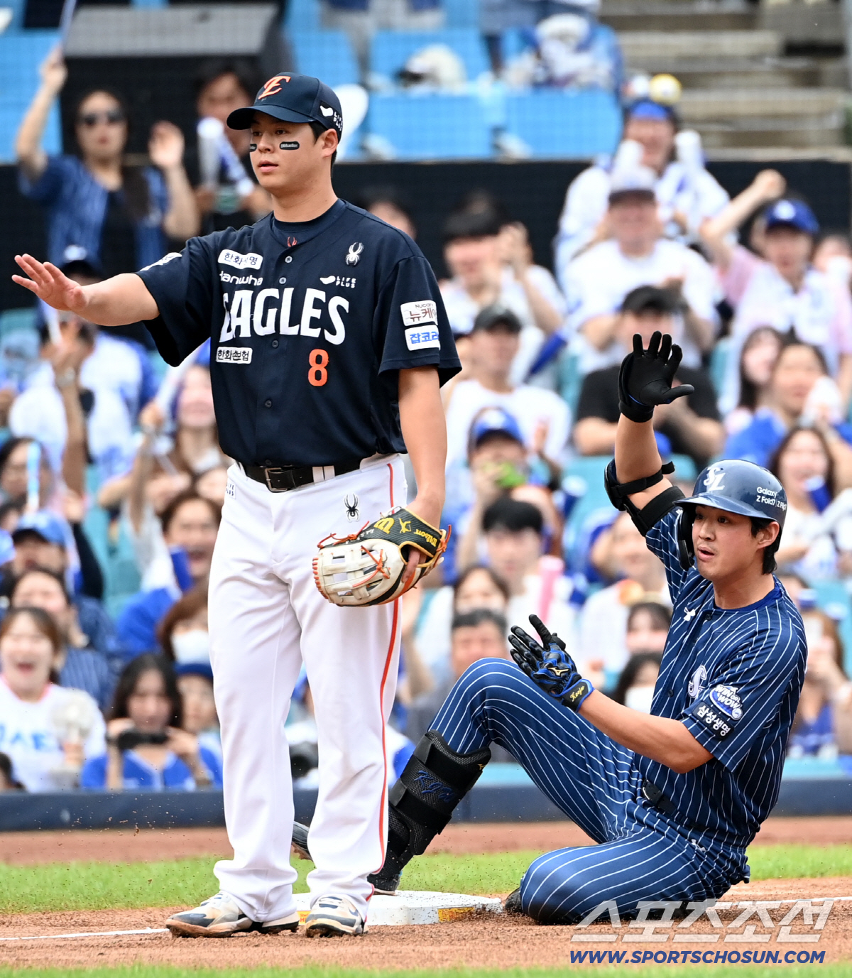 [포토] 구자욱의 선취 1타점 3루타