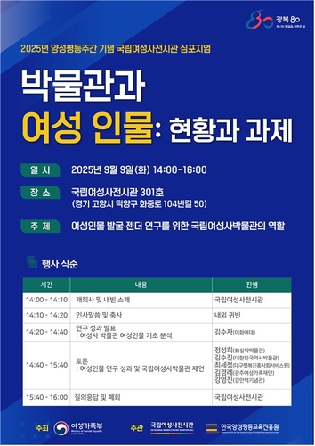 여성사전시관, 양성평등주간 맞아 '박물관과 여성인물' 심포지엄