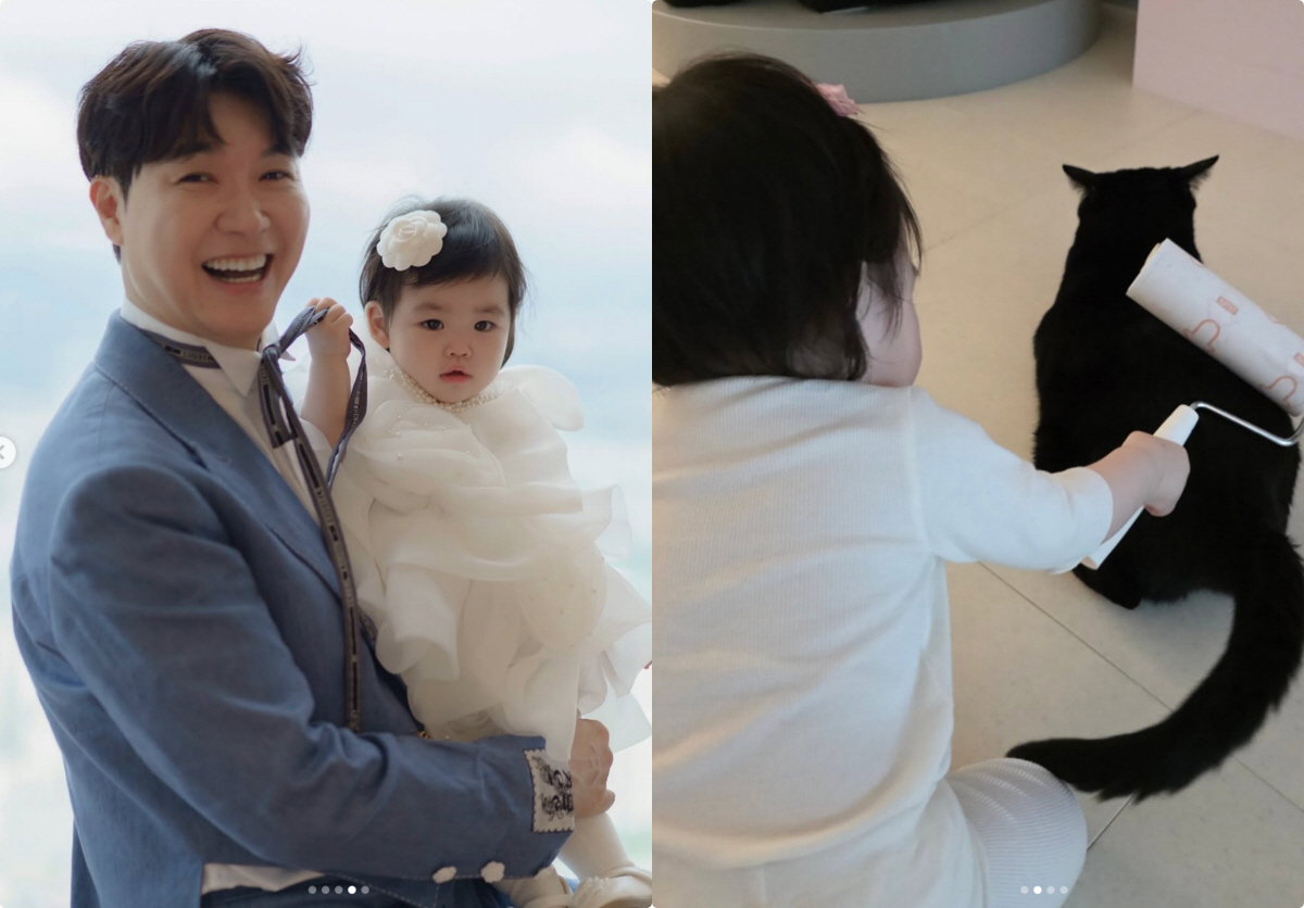 박수홍 고양이, 바람 잘 날 없네..1살 딸 '돌돌이' 그루밍에 "거리두…