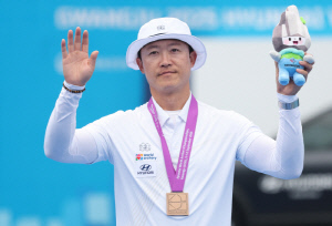 '올림픽 정식 종목 채택' 韓 양궁 컴파운드, 광주 세계선수권 男 개인전 동메달로 마무리