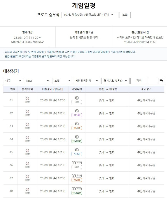 'DTD?' 5할 깨진 롯데, 류현진 상대 반전? 프로토 승부식 107회…
