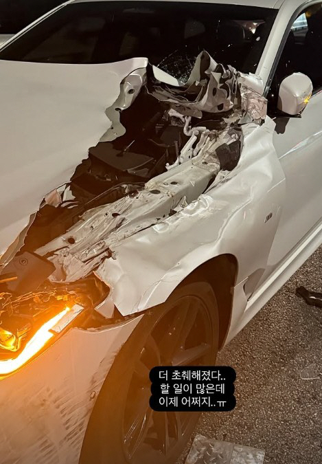 '돌싱3' 변혜진, 교통사고로 처참하게 찢긴 차…"큰 부상 없어 다행"