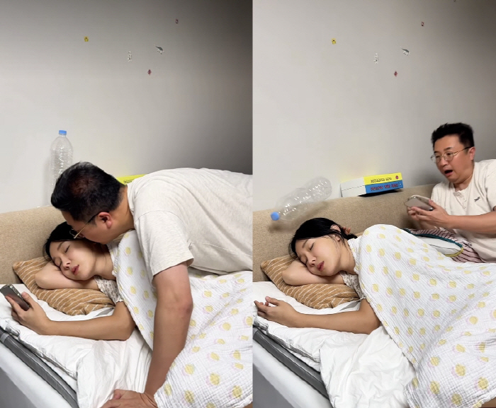 문재완, 잠든 ♥이지혜에 스킨십하다 화들짝..."우리 부부 참 사이 좋아…