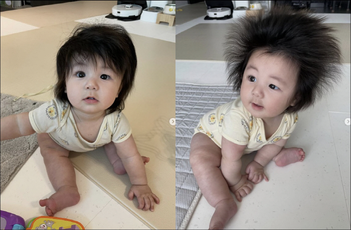 심형탁 子 하루, 7개월 만에 없어진 '파인애플 머리'…더 살아난 미모