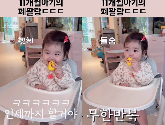 박수홍 11개월 딸, 놀라운 폐활량 자랑...♥김다예 "바다·산에서도 살…