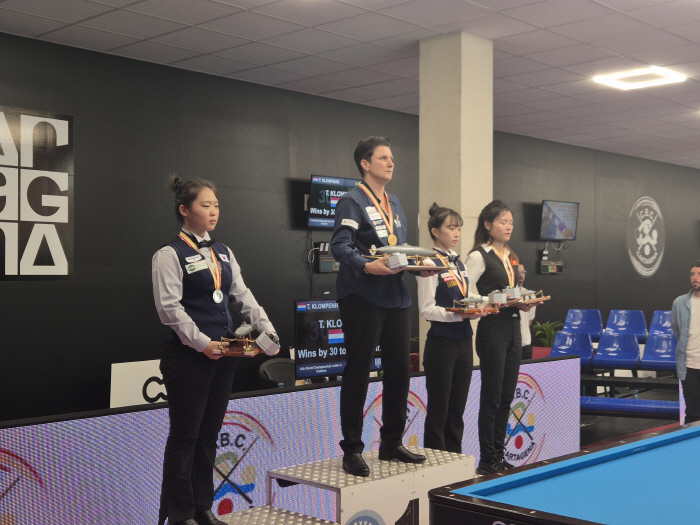 '시상대 두 자리는 한국꺼!' 세계 여자3쿠션선수권을 흔든 K-파워, 김하은 2위-최봄이 공동 3위로 선전