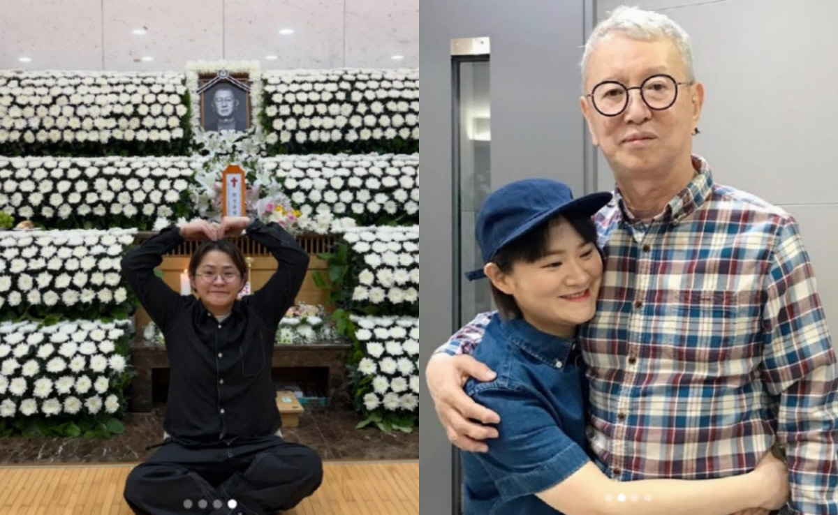 김신영, 눈 부었지만 故 전유성 유언처럼 “내일부터 씩씩하게” 영정 앞 …