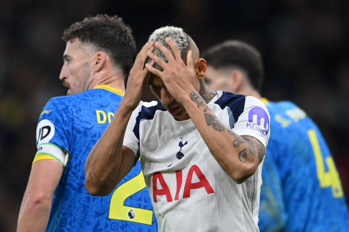 '흥민이 형, 나 어떻게 해' 英 BBC '충격' 최저 평점…손흥민 떠난 토트넘 핵심이라더니, 히샬리송 또또 아쉬운 평점 눈물