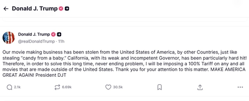 트럼프 '외국영화에 100% 관세' 재부상…"현실화해도 영향 미미"