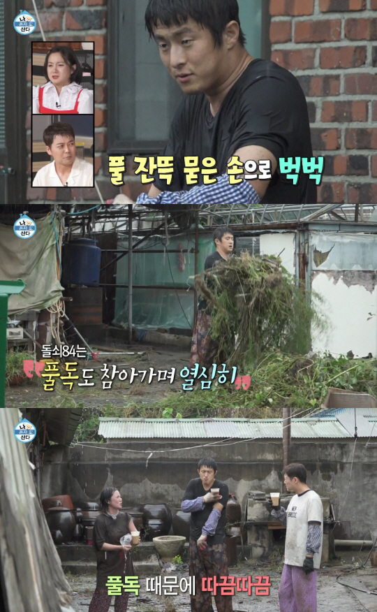 기안84, 박나래 돕다가 풀독 심각..등까지 번져 "벌레에 쏘인 듯"