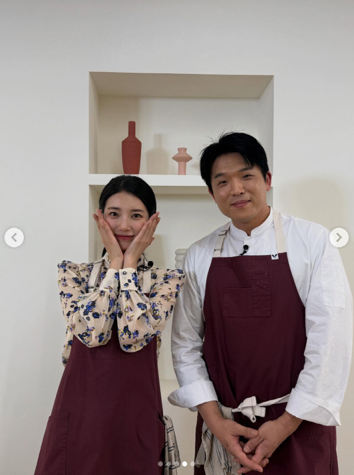 수지, 앞치마 두르고 요리실력 뽐냈다..'절친' 송혜교도 기대 "♥"