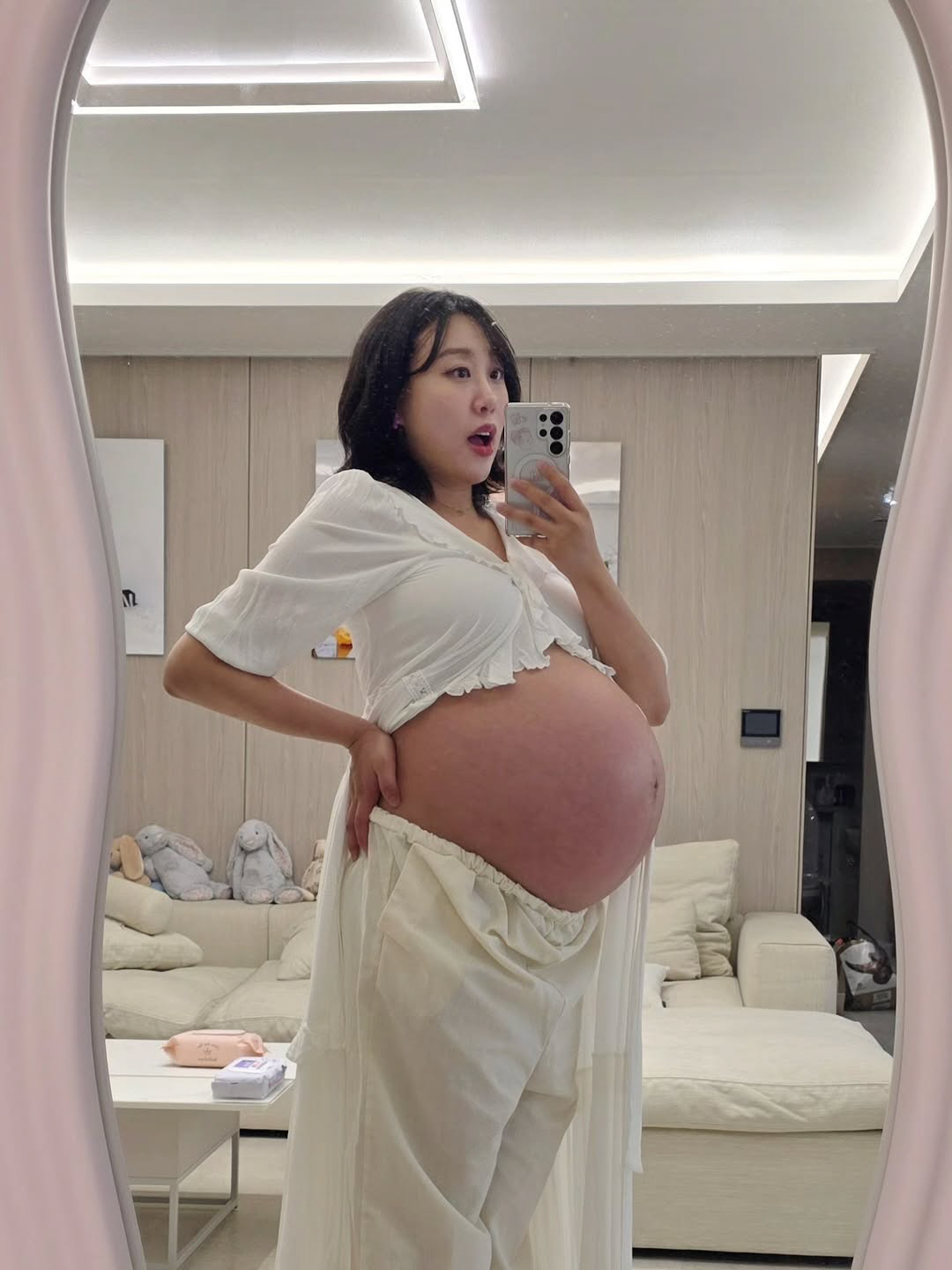 임라라, '출산 D-10' 터질듯 D라인 "갈비뼈 통증·심한 두통, 버티…
