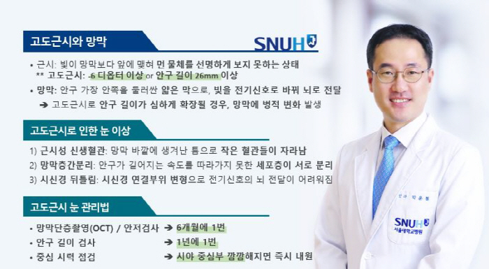 "갑자기 앞이 깜깜해"…고도근시, 망막 건강의 위험 신호