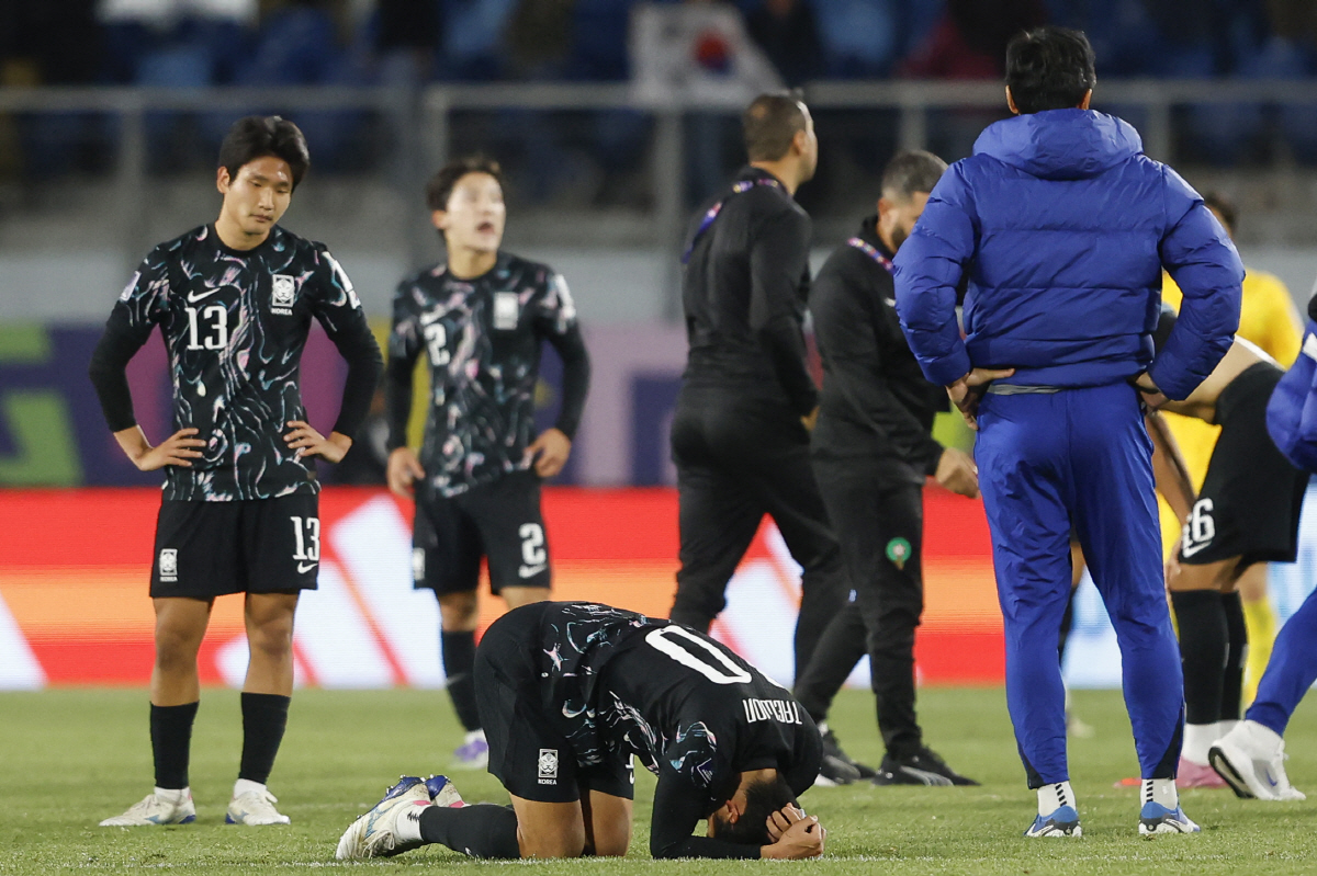 "한국 축구의 눈물" 이창원호의 예견된 완패, 이변은 없었다…韓, 모로코…