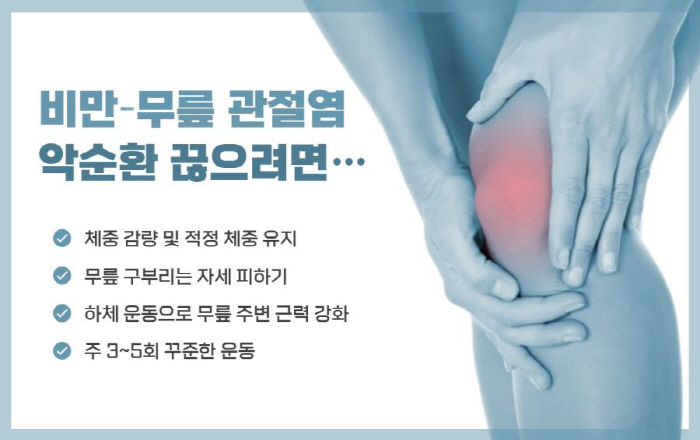 "살 빼야 하는 이유 또 있네"…비만인 무릎 관절염 유병률 1.8배 높아