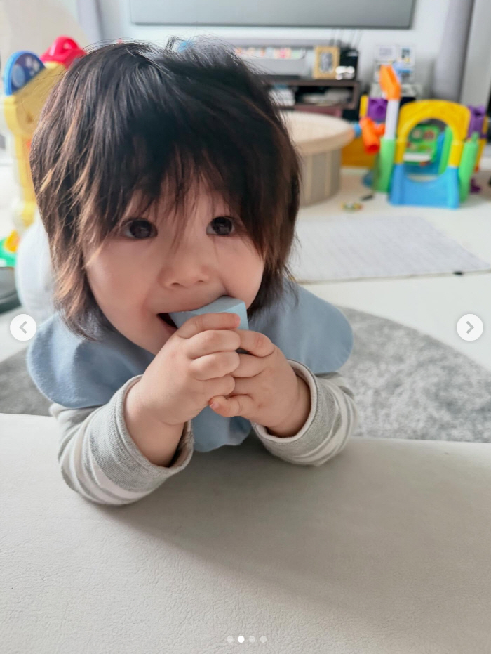 심형탁 子 하루, 사자머리 내리고 머릿결 찰랑 "머리핀 필수"