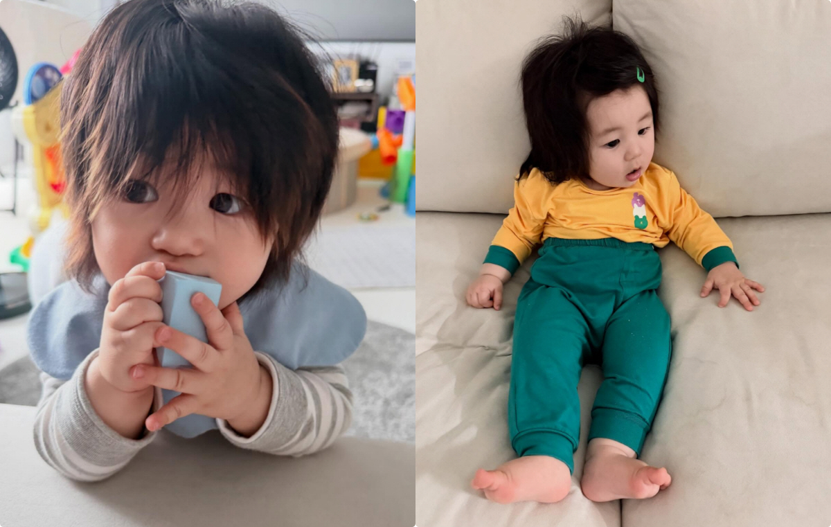 심형탁 子 하루, 사자머리 내리고 머릿결 찰랑 "머리핀 필수"