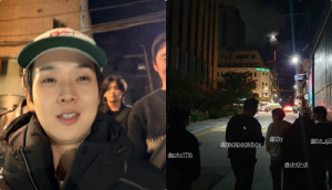 BTS 뷔→박서준, 서울 한복판에 떴다..청담동서 포착된 '우가팸' 완전체