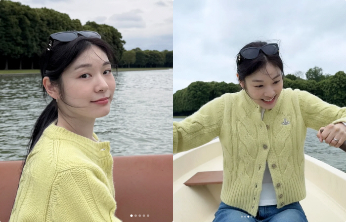 김연아, ♥고우림과 또 파리여행 떠났나.."결혼반지 끼고 노젓는 연느 귀여워"