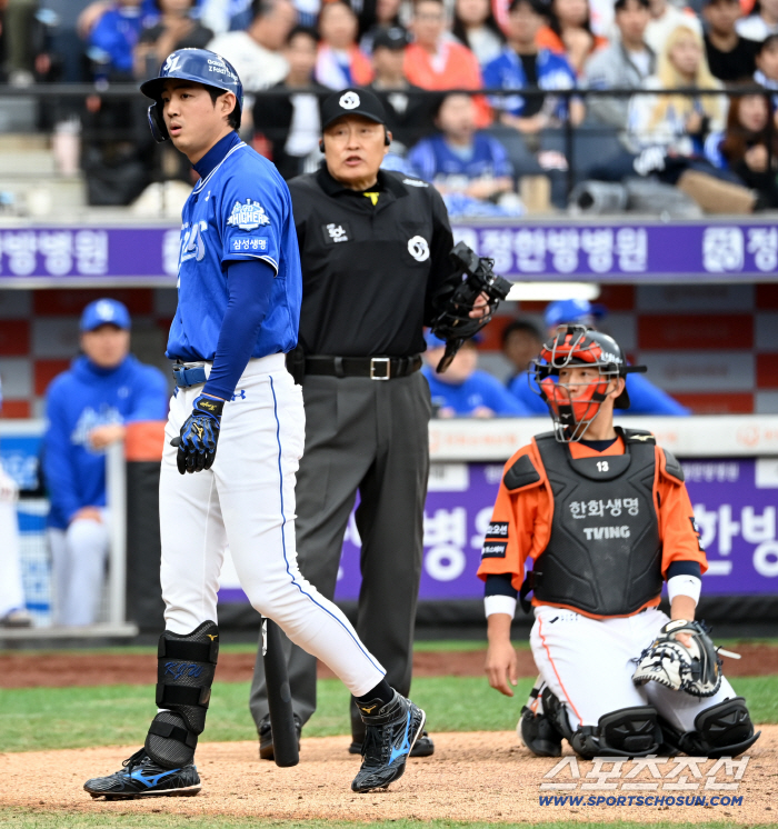 시간을 단축시켜야지...애초에 말도 안됐던 '피치클락 경고', 구자욱-폰세 싸움만 붙였다 [PO1 현장]