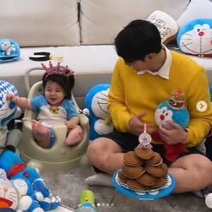 심형탁, '도라에몽'된 子 하루와 최애 생일파티 