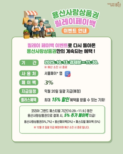 "계속되는 혜택"…용산사랑상품권 페이백 이벤트 재개