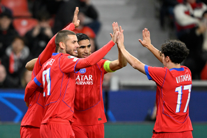 [UCL리뷰]'두에 멀티골' PSG, 레버쿠젠 원정 7대2 대승! 이강인 30분 출전