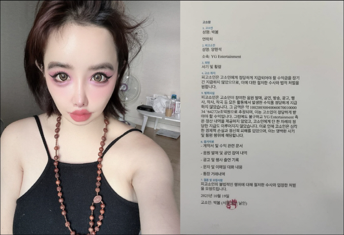 박봄, 또 YG 저격 "외모 XX처럼 만들어 놓고 성형 주제로 날 팔아"