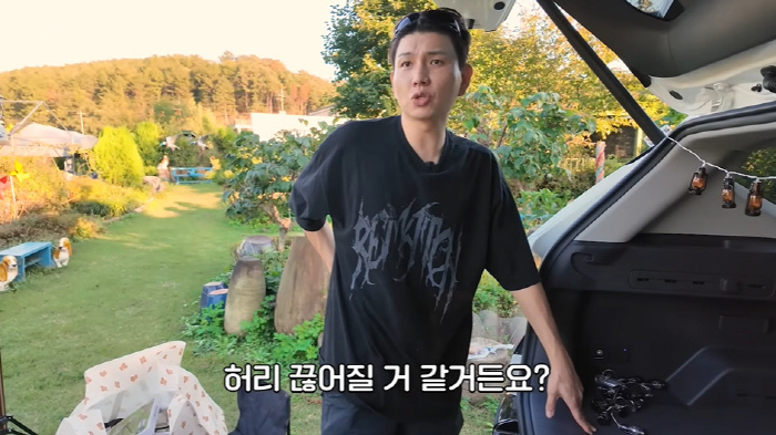 '홍현희♥' 제이쓴 "허리 끊어질 것 같아"...부상에도 子 위해 차박 …