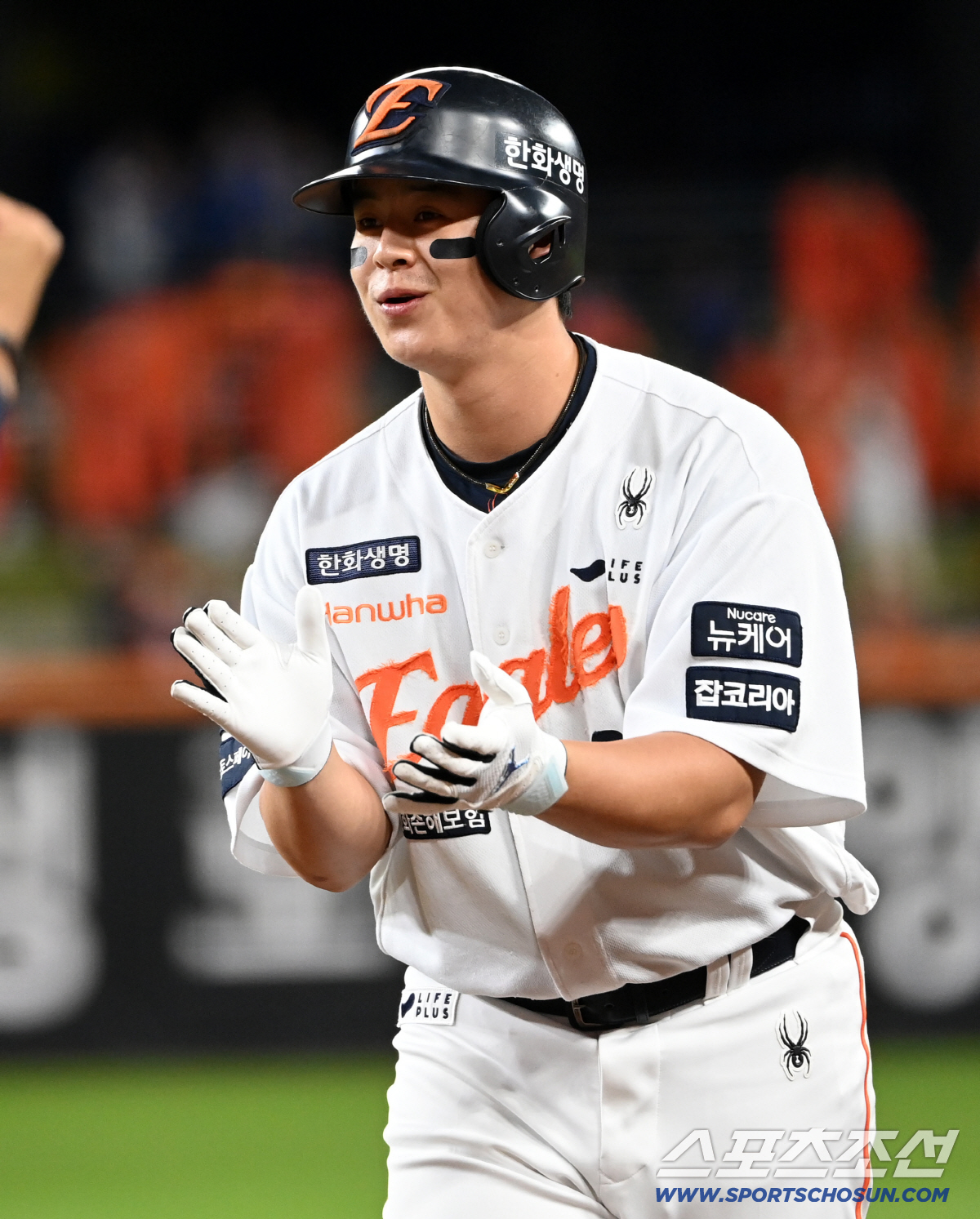 [포토] 1타점 적시타 노시환, 선취타점 좋아요