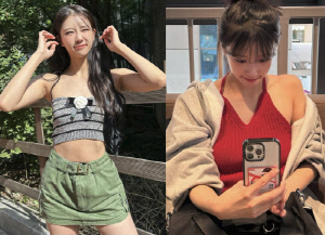 이미주, '33반 사이즈' 한 뼘 상의 인증 