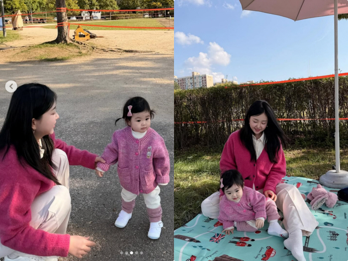 ♥박수홍 흐뭇하겠네..김다예, 33kg 빼고 딸과 커플룩 "한강 피크닉 다녀왔어요"