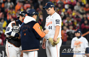 '대참사' 김서현, 또 홈런 맞았다→결국 역전까지…와이스 7⅔이닝 역투 물거품 됐다