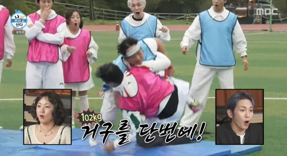 '102kg 맞대결' 구성환, 씨름서 이장우 완파..기안84도 깜짝 "장…