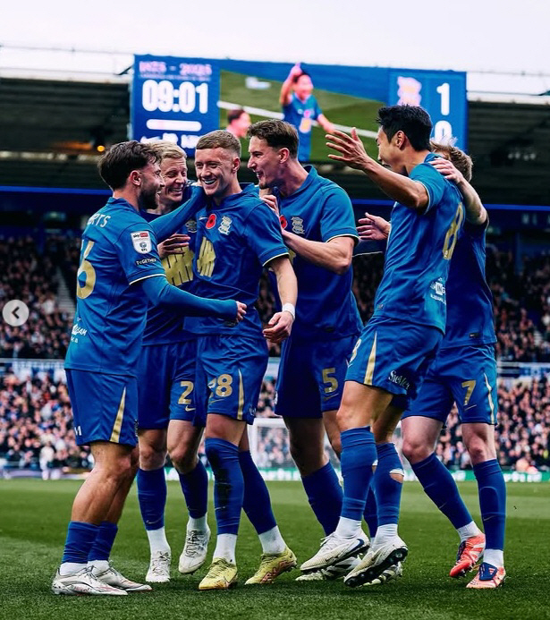 [챔십현장리뷰]'백승호 2호골' 버밍엄, 포츠머스에 4대0 대승! 양민혁…