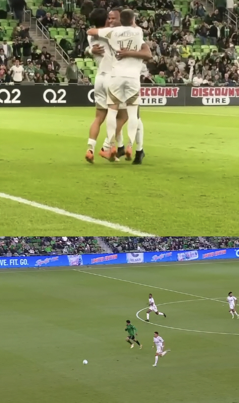 "SON, 그라운드 난입!" 이게 바로 '손흥민 효과'…응원 단장→동료 …