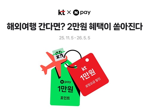 KT·네이버페이, 해외 여행객에 로밍 할인 혜택