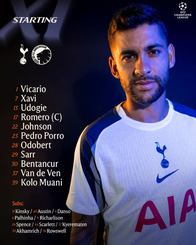 '대인배' 프랑크 감독, 무례했던 판 더 벤 & 우도기 옹호! 코펜하겐전 선발 출전