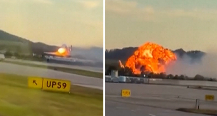 美 화물기 이륙 직후 추락, 최소 7명 숨져…"부상자 일부 상태 심각"